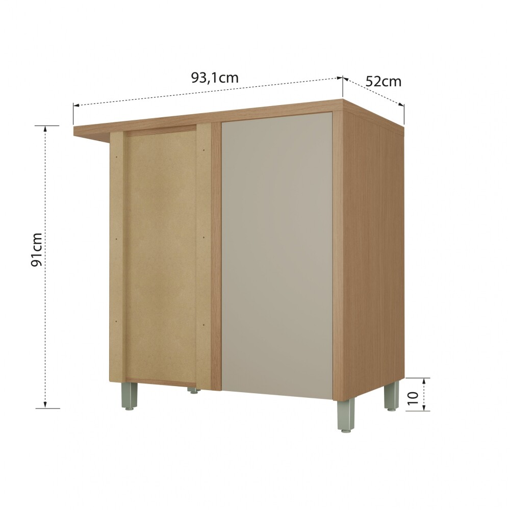 Bajo Mesada Esquinero Condessa 52cm Marron/Gris Bajo Mesada Esquinero Condessa 52cm Marron/Gris
