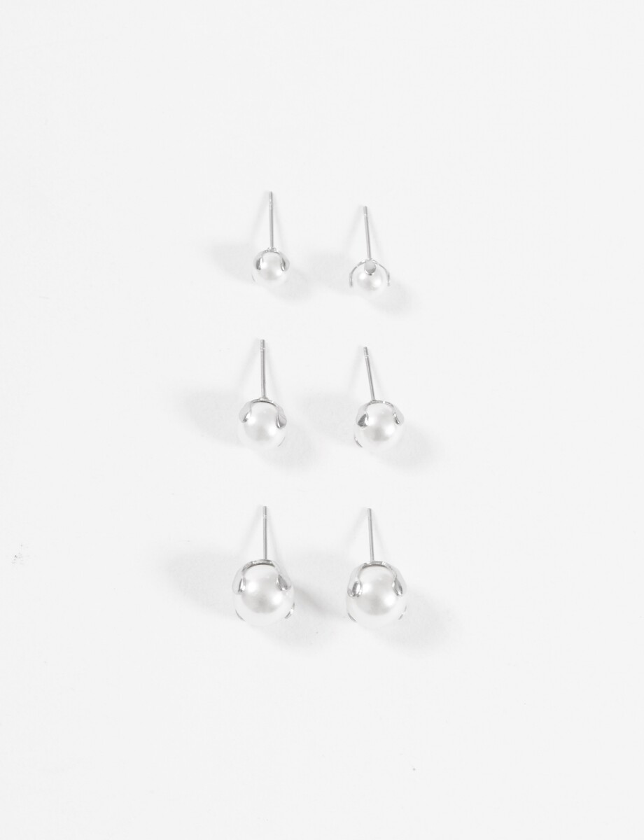 Set de perlas acero - plateado 