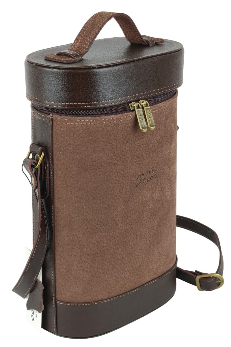 Matera de cuero combinada con pecari Chocolate