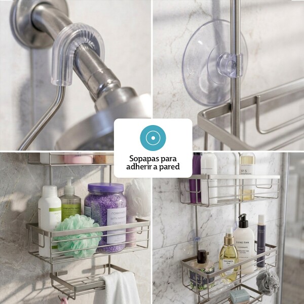 Organizador De Ducha Colgante 3 Niveles Jabonera Baño Acero Imback Color Plateado Organizador De Ducha Colgante 3 Niveles Jabonera Baño Acero Imback Color Plateado