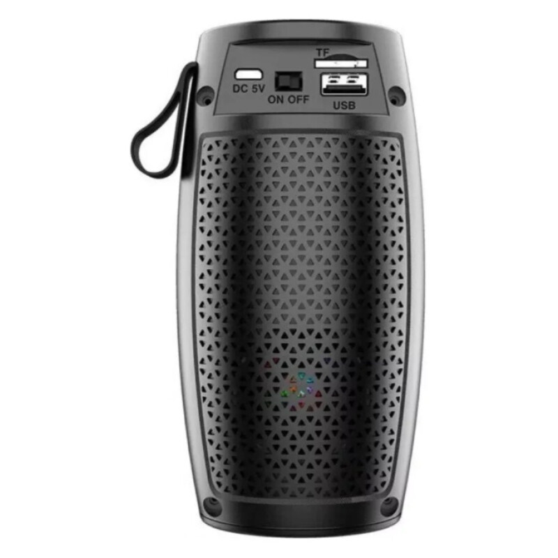 Parlante A Batería Con Luz Led Colores Y Bluetooth Negro