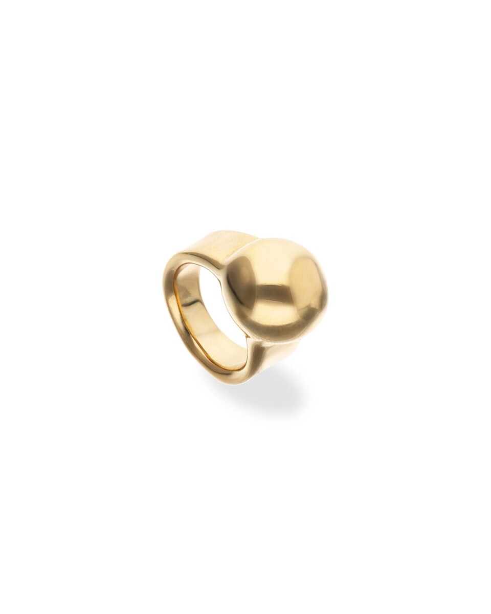ANILLO DE ALEACIÓN DE METALES BAÑADO EN ORO 18K CON FORMA DE BOLA - Anillo 