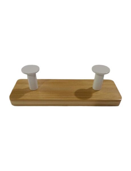 PERCHERO DE PARED 16.5x5CM 2 COLGADORES BAMBOO NATURAL/BCO PERCHERO DE PARED 16.5x5CM 2 COLGADORES BAMBOO NATURAL/BCO