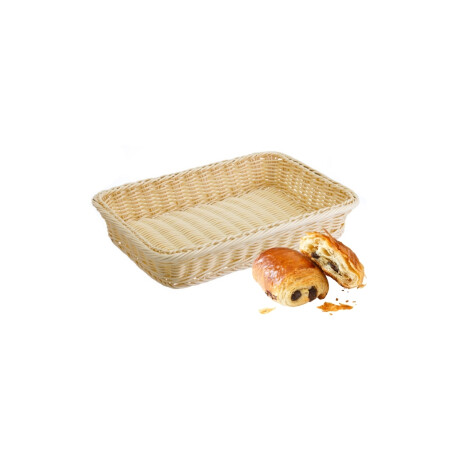 Panera Canasto Rectangular de Plástico Beige 30 x 22 x 9 cm Panera Canasto Rectangular de Plástico Beige 30 x 22 x 9 cm