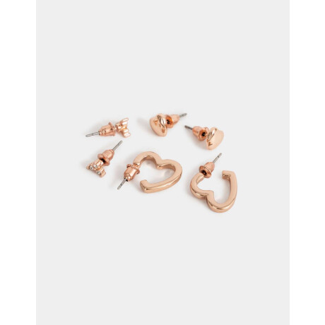 Set De Aros Bañados En Oro Rosa Dorado Oro Rosa