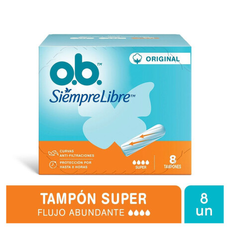 O.B SIEMPRE LIBRE TAMPONES SUPER 8 UNIDADES O.B SIEMPRE LIBRE TAMPONES SUPER 8 UNIDADES
