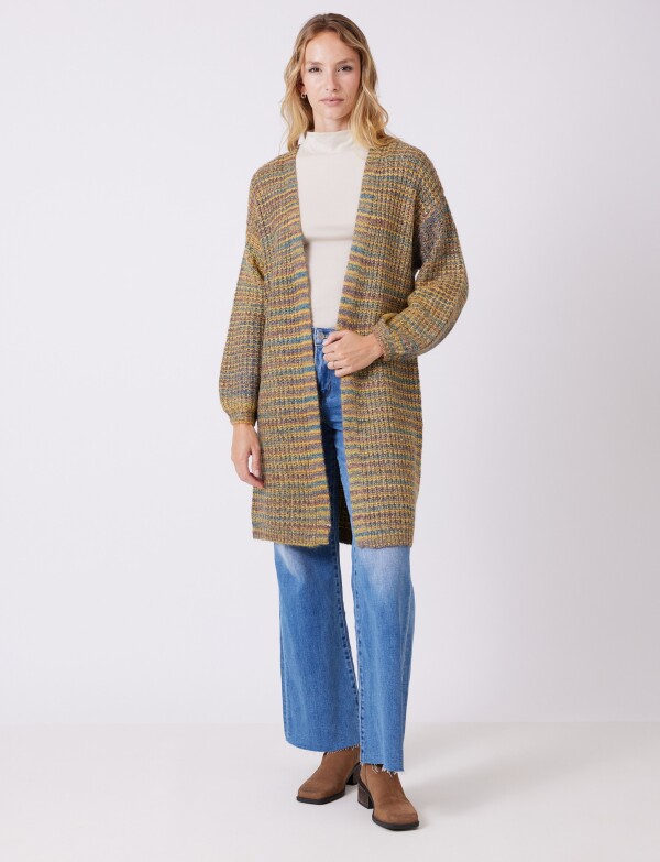 Cardigan Largo Multicolor MULTI/AMARILLO