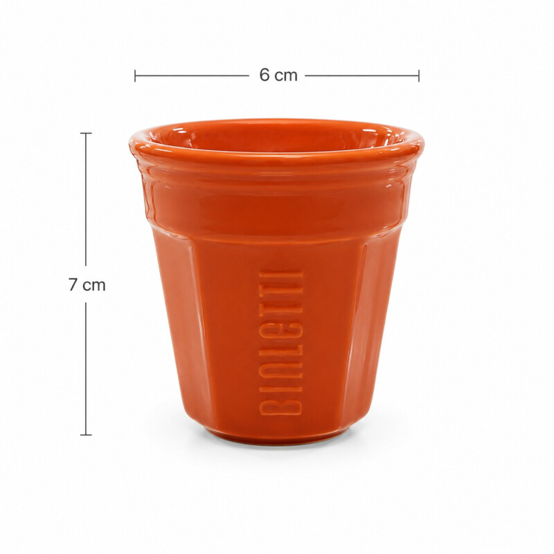 Pocillos Bialetti de Porcelana para Café Espresso - 2 Unidades Naranja