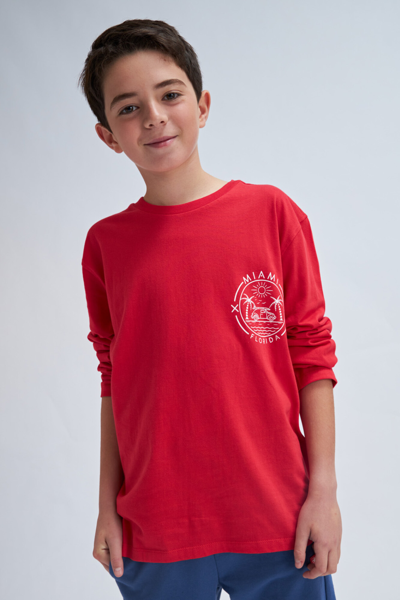Camiseta manga larga - Miami - Rojo — BAS