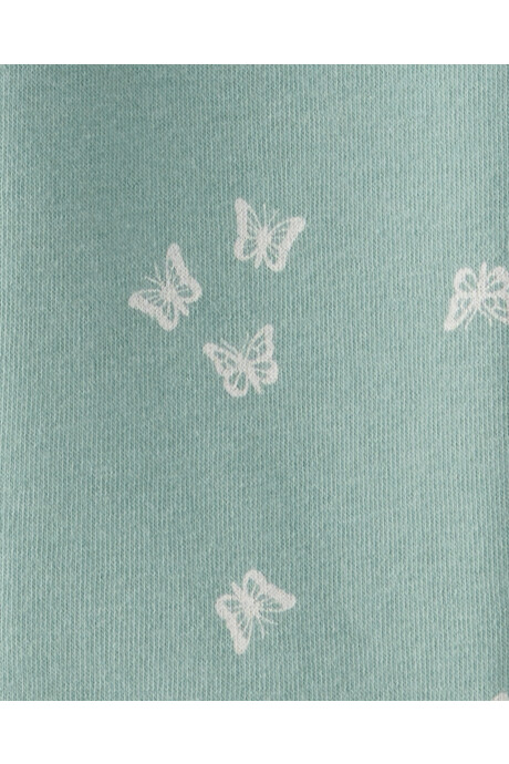 Pantalón de algodón, verde, diseño mariposas Sin color