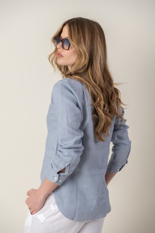 Camisa de dama lino Gris