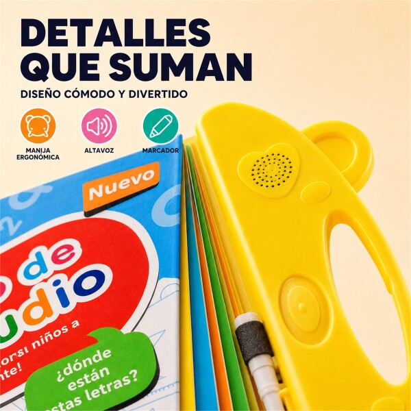 Libro Didáctico Interactivo Bilingüe con 20 Hojas Táctiles DISEÑO 1