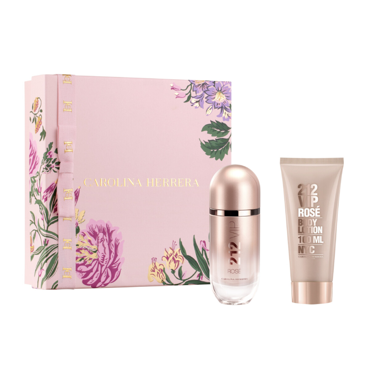 Perfume Carolina Herrera Estuche 212 VIP Rosé Eau de Parfum 80ml + Loción Corporal 100ml 