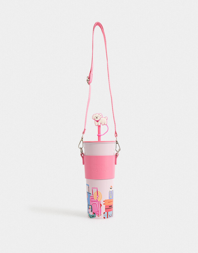 Accesorios Cocina Acero Vaso De Acero Con Correa - Rosa Claro