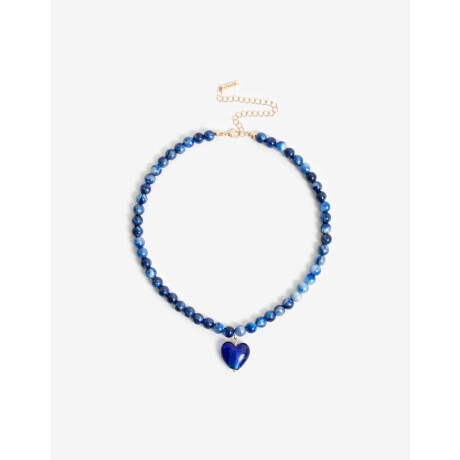 Collar Con Bolones Corazón Dorado