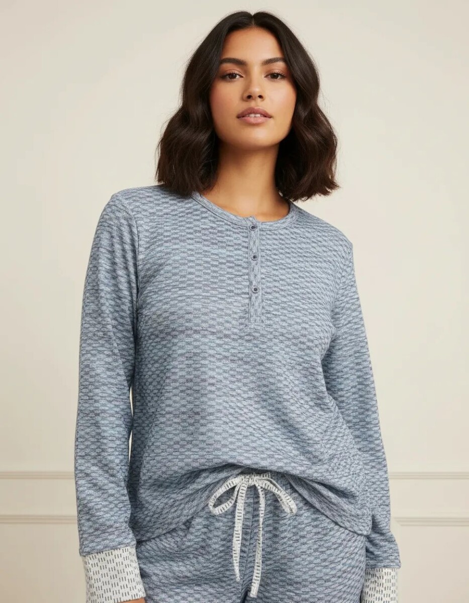 Pijama M/Larga Puño Turquesa 