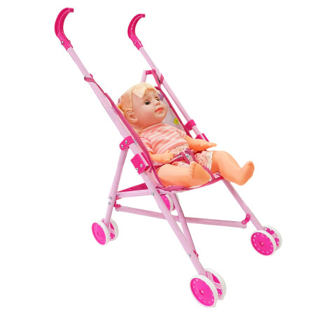 Set Muñeca Bebé Bebote Cochecito Plegable 40cm Set Muñeca Bebé Bebote Cochecito Plegable 40cm