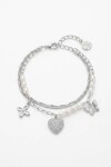 Pulsera cord dije cora y sol plateado