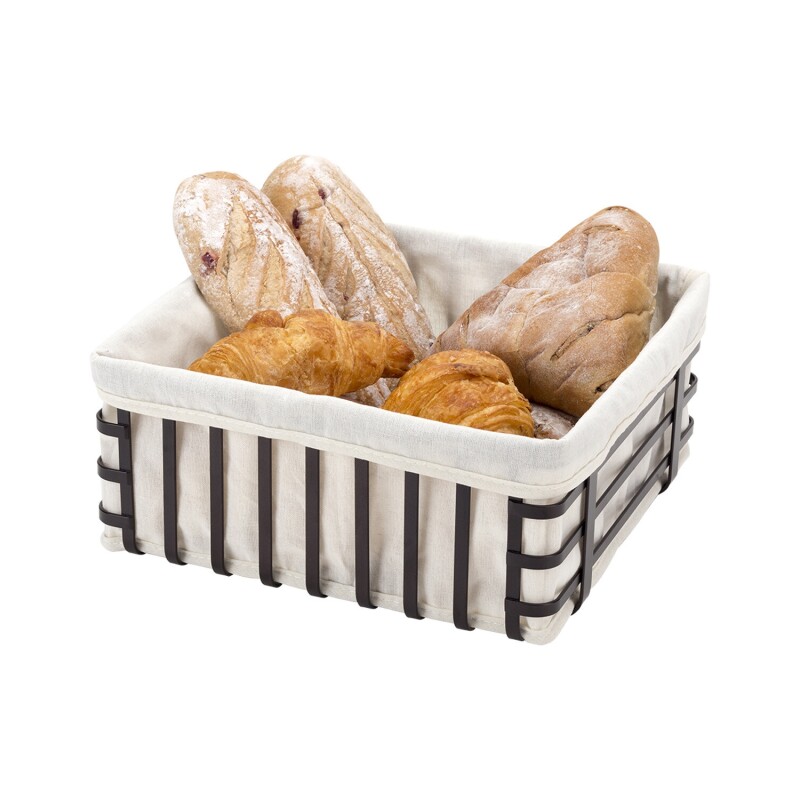 Panera de acero con tela 28x13,5cm Negro