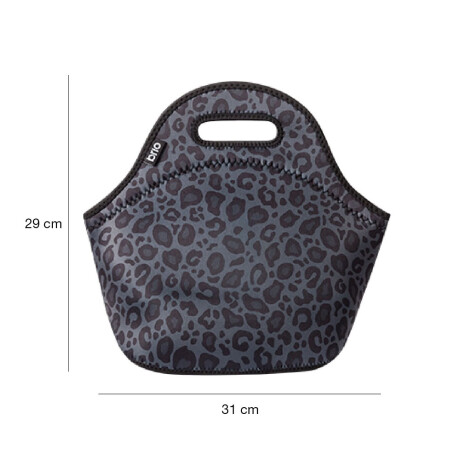 Lunchera de Neopreno Brio Bolso Térmico Bebida Comida c/ Asa Animal Print Gris