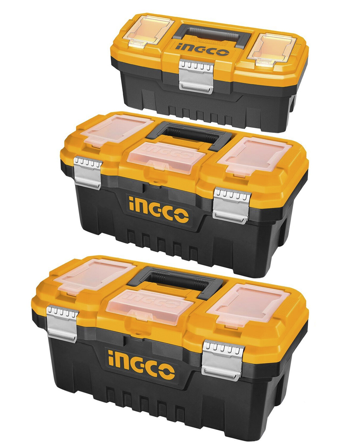 Caja para herramientas de 14 pulgadas naranja sin compartimentos