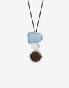 Collares Largos Color Collar Largo Metal Resina - Plateado Niquel