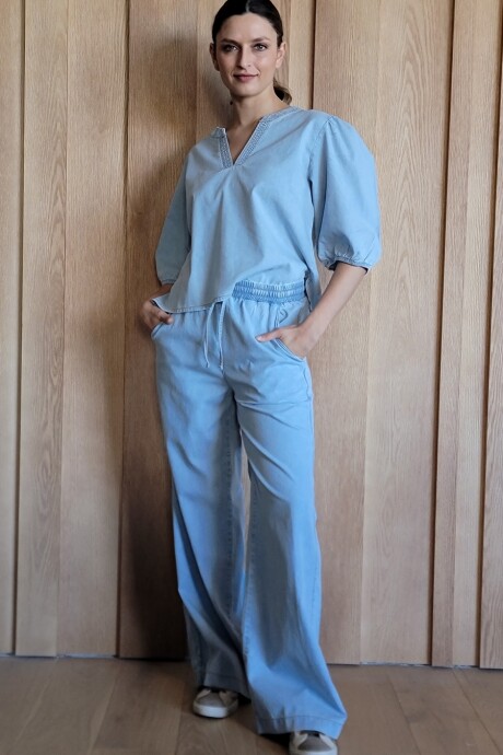 Pantalón Cactus Denim Celeste