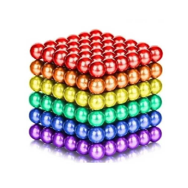 Cubo Bolas Magnético 216 piezas multicolor Imanes Neodimio 5 x 5 mm Cubo Bolas Magnético 216 piezas multicolor Imanes Neodimio 5 x 5 mm