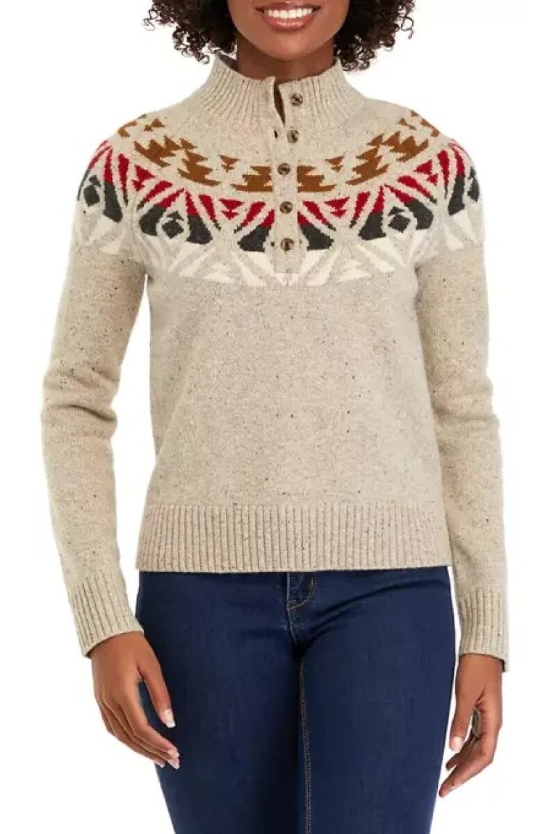 Fair Isle Mockneck Sweater Multicolor