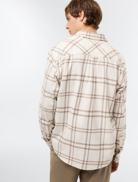 CAMISA DE FRANELA A CUADROS BEIGE