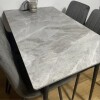 Juego de comedor mesa mármol + 4 sillas en ecocuero Gris