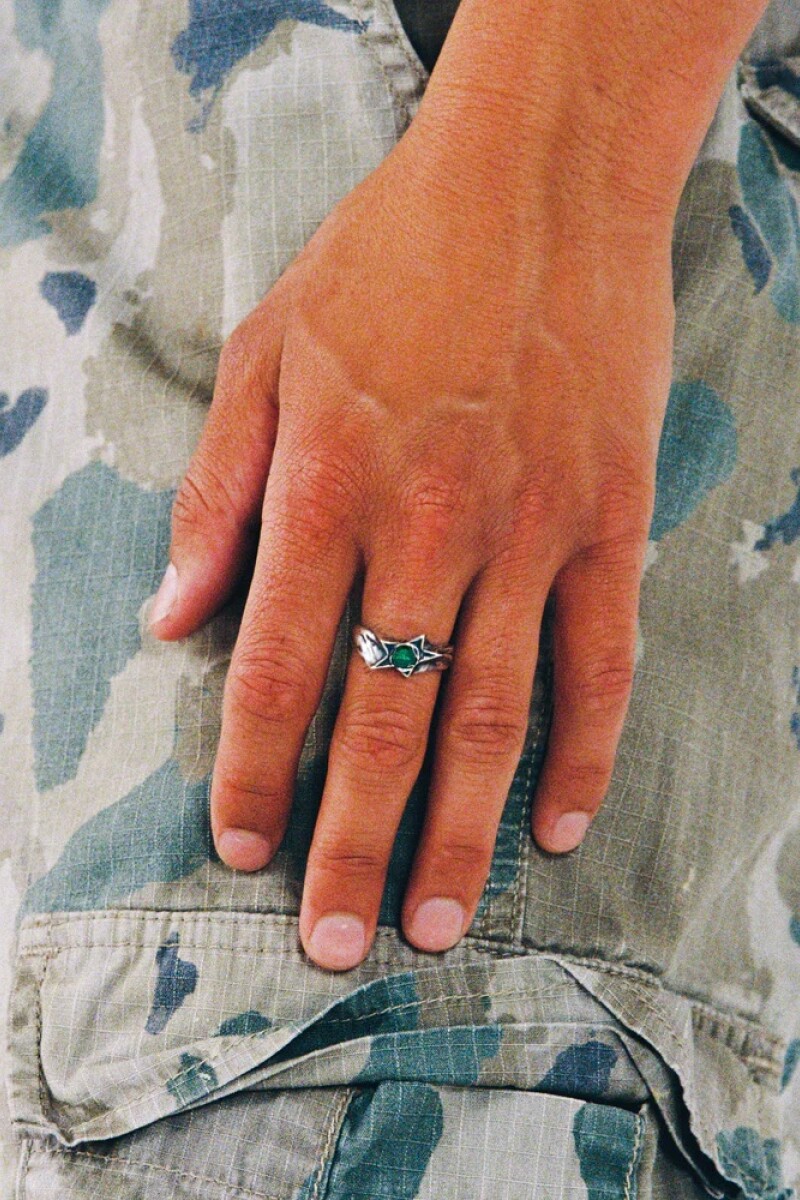 Green Calda Ring Plata