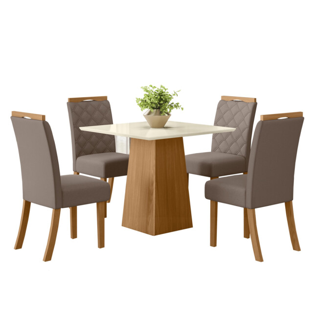 Juego de comedor mesa y 4 sillas tapizadas Juego de comedor mesa y 4 sillas tapizadas