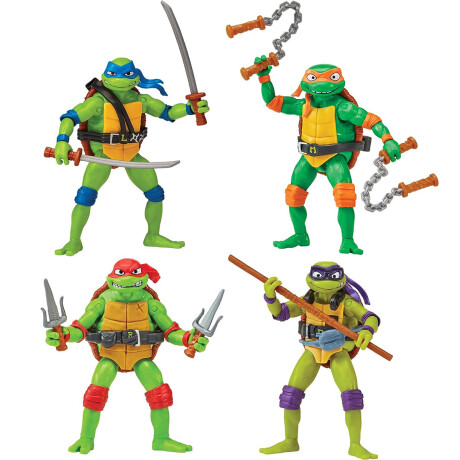 Tortugas Ninja Figura Articulada + Villano 11cm + Accesorios Leo Vs Superfly