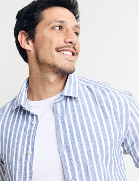 012650 CAMISA HARRINGTON LABEL Blanco/azul Osc