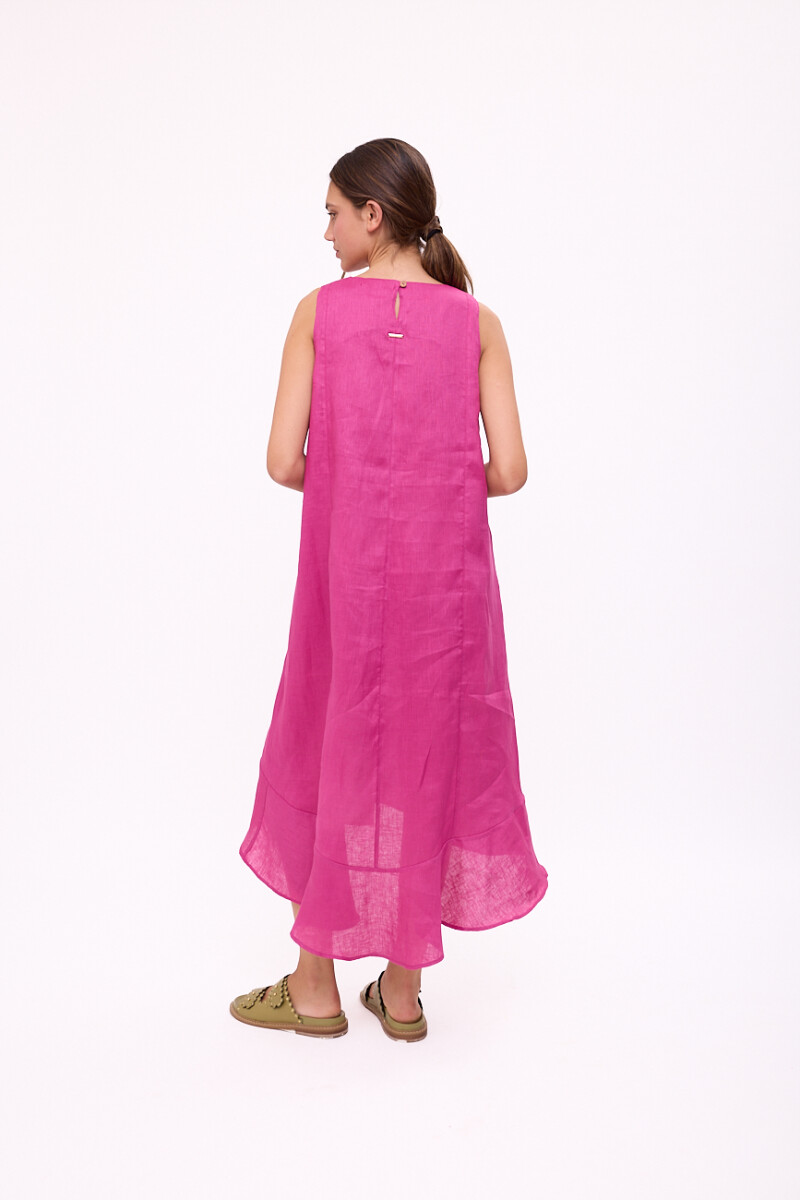 VESTIDO POLK LONG Fucsia