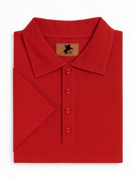 Remera tipo polo dama bagual ROJA