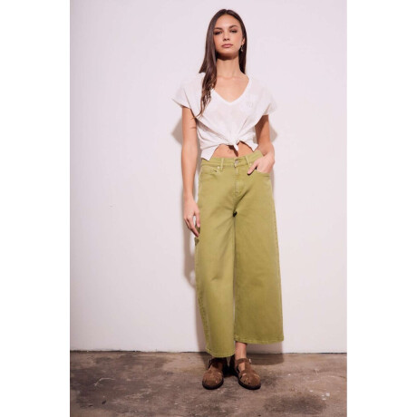 Jean Wide Lavado Oliva