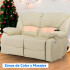 Sofá Sillón 2 Cuerpos Reclinable Masajeador Electrico Living Color Variante Crema