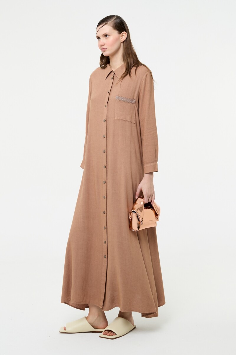 CAMISA LARGA Marron