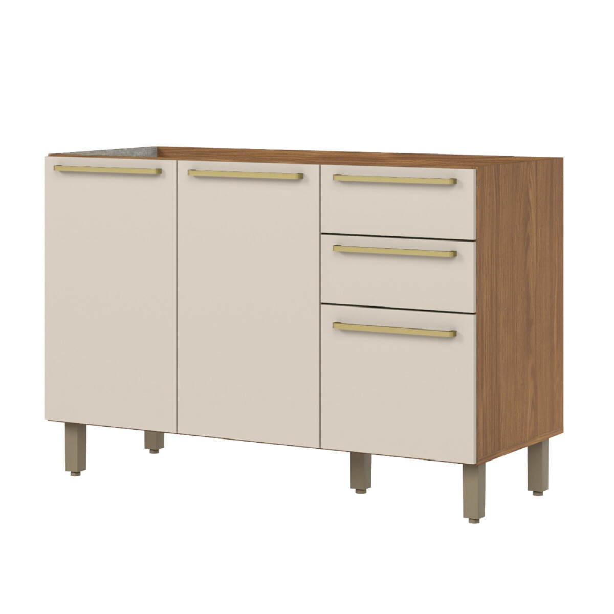 BAJO MESADA ARMARIO 3 PUERTAS 2 CAJONES 