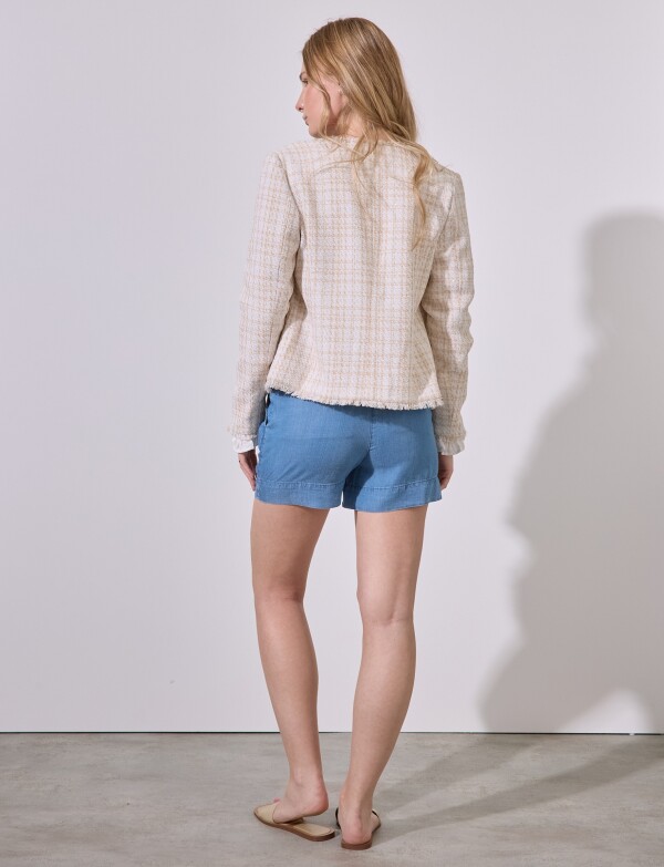 Chaqueta Tweed Cropped BEIGE/MULTI