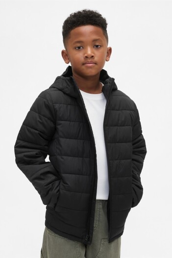 Campera Puffer Logo Gap Niño True Black V2
