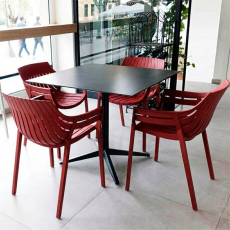Silla Sillón Hilton Interior Exterior UV 150k Elegante Rojo