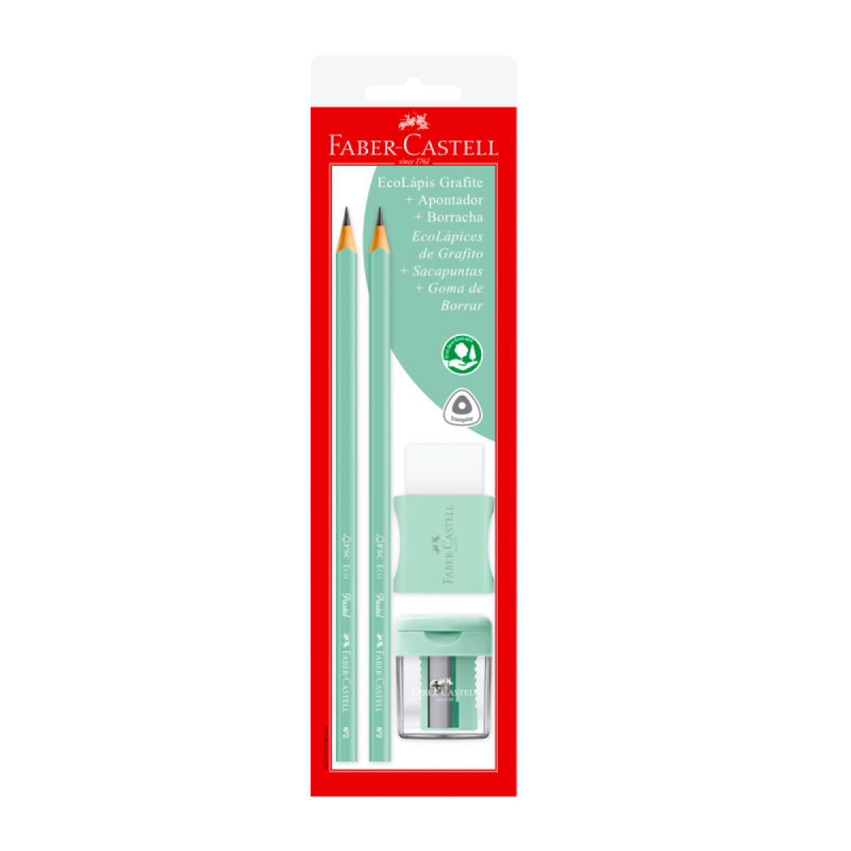 Blister Set Escolar Tonos Pastel Verde Agua Faber-Castell 