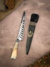 Cuchillo forjado, Cabo Torneado Hueso, Acero San Mai Cuchillo forjado, Cabo Torneado Hueso, Acero San Mai