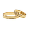 Par de alianzas de oro amarillo 18k satinado y brillo de 4.5mm Par de alianzas de oro amarillo 18k satinado y brillo de 4.5mm