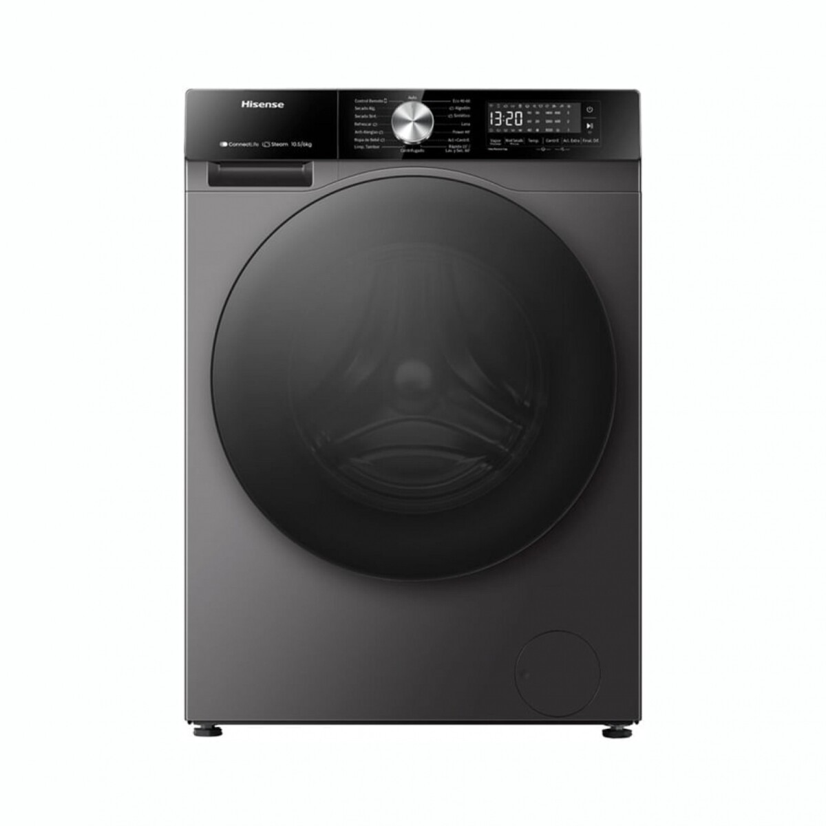 Lavasecarropas Inverter HISENSE WD3S1143BT Carga Frontal Capacidad 10,5Kg / 6Kg - Titanio 