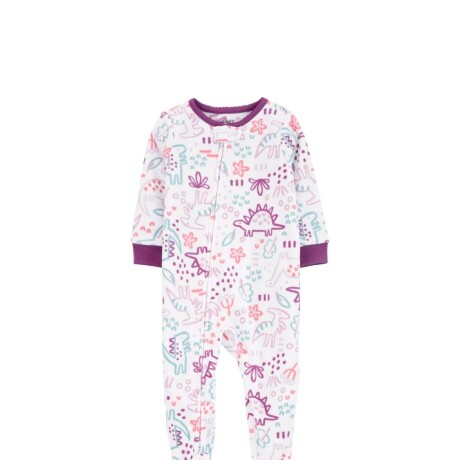 Pijama Carters con Pie Dinos Micropolar BLANCO-VIOLETA