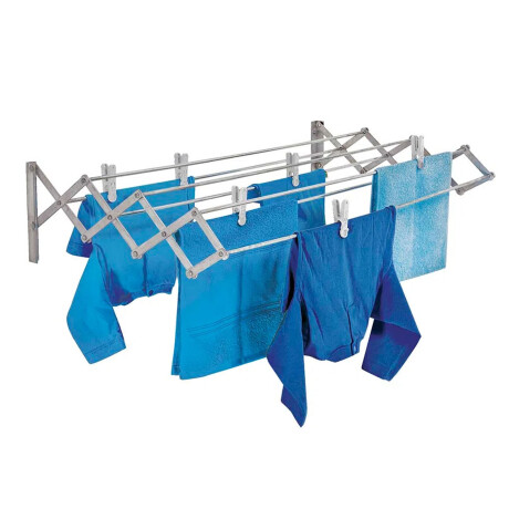 Tendedero Plegable de Ropa para Pared de 80cm Aluminio Mor Plateado